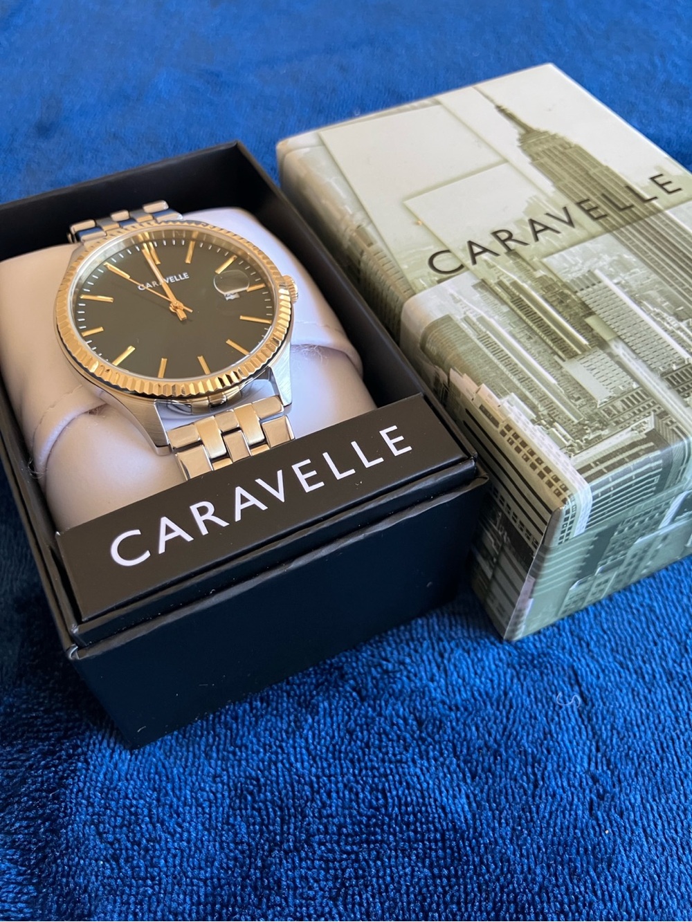Caravelle by Bulova 45B162 Green Dial Two-Tone Men’s Dress Watch 41mm NWT - Picture 6 of 7